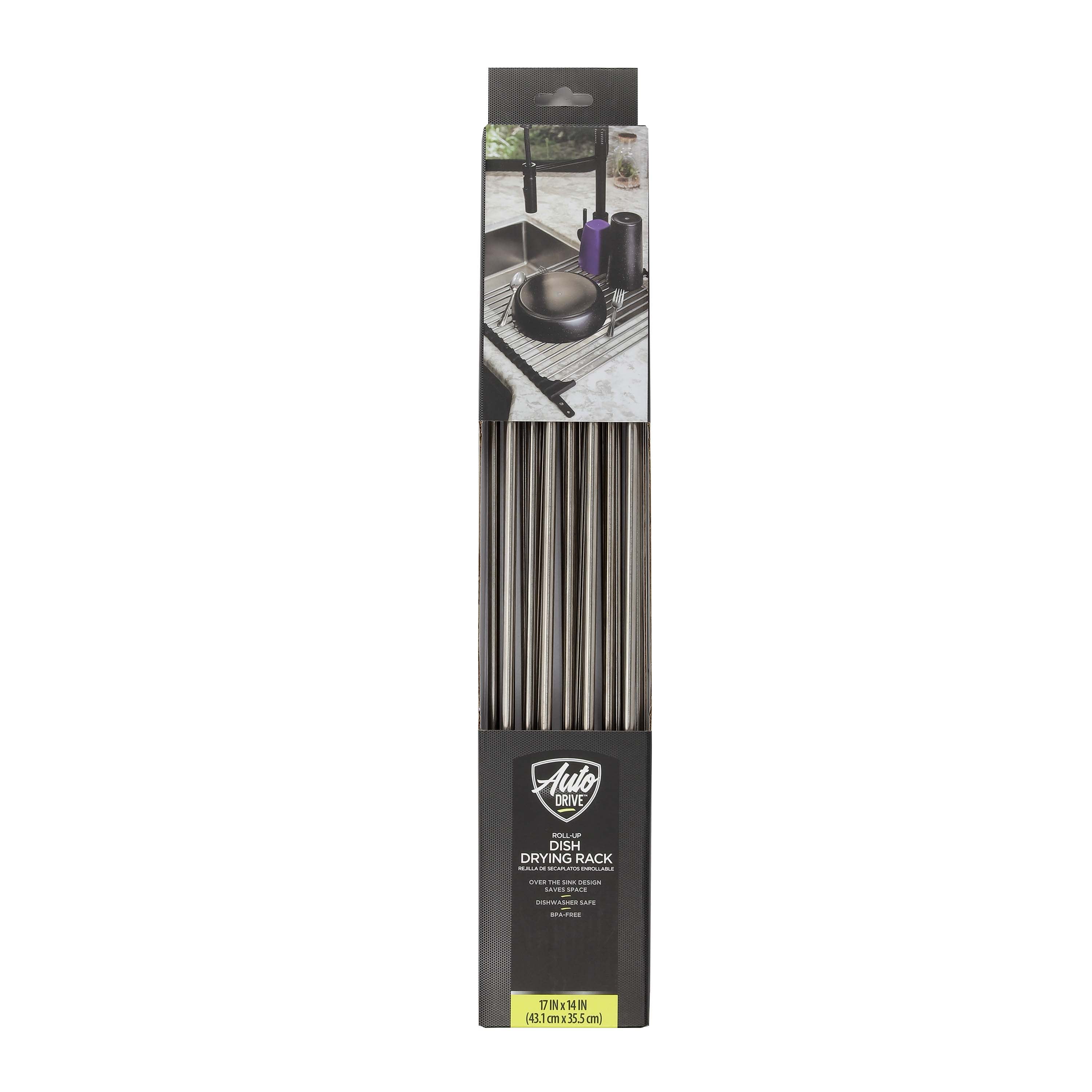 (2 pack) Auto Drive, RV Travel Roll-up Drying Rack, Black, 17.2-inch