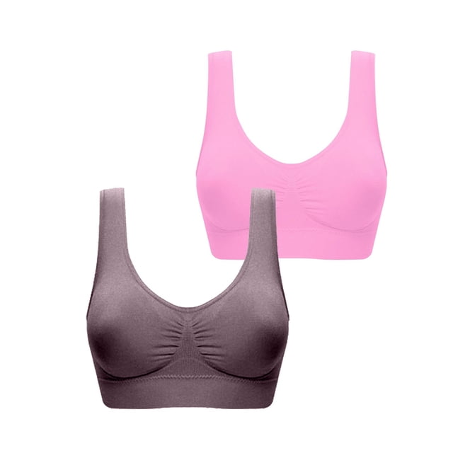FAIWAD 2PC Womens Push Up Bras No Underwire Bralettes Comfort Workout Bra Seamless Wireless Everyday Sleep Bras