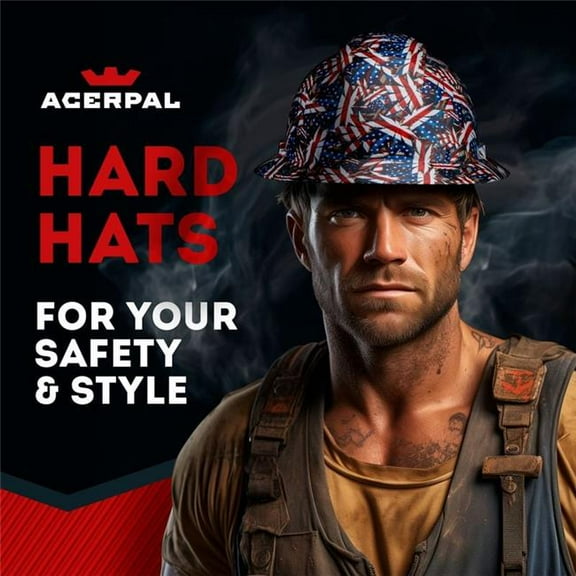 Acerpal 1CP5GV Full Brim American High Gloss Finish Vented Hard Hat