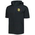 thumbnail image 2 of Men's Levelwear Black San Diego Padres Recruit Full-Zip Short Sleeve Hoodie, 2 of 3