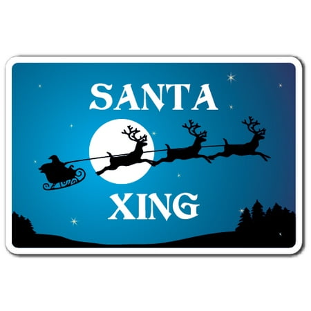 - SANTA XING Decal christmas holiday season santa reindeer presents | Indoor/Outdoor | 5