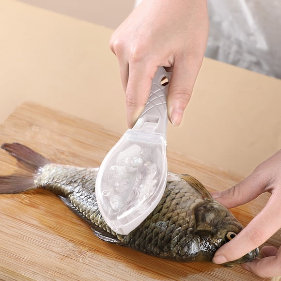 Product Category Peeler Kitchen Gadget - Manual Fish Scale Remover with Lid for Household Use and Efficient Layered Filleting
