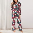 thumbnail image 2 of Daiia Beautiful Flower for Women's Long-Sleeved Pajama Set – Soft & Comfortable Sleepwear Button-Up Pajamas Cozy Lounge Wear-Large, 2 of 7