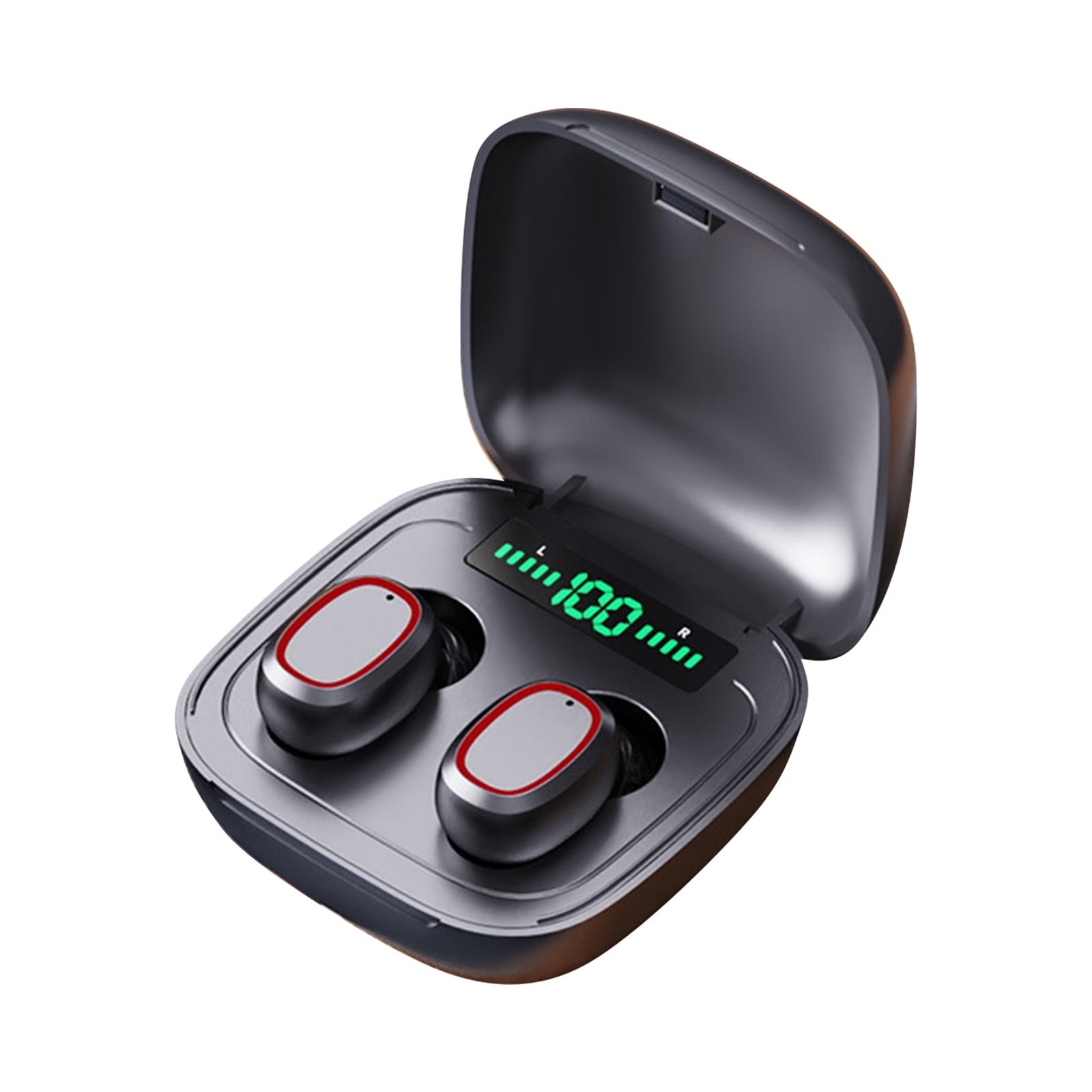 Wireless Earbuds, Bluetooth Earbuds Headphones Bass Stereo, IPX7 Waterproof Ear Buds with Mic LED Display, in Ear Earphones, 78H Playtime for Smartphone Laptop Pad Sports Workout,Black
