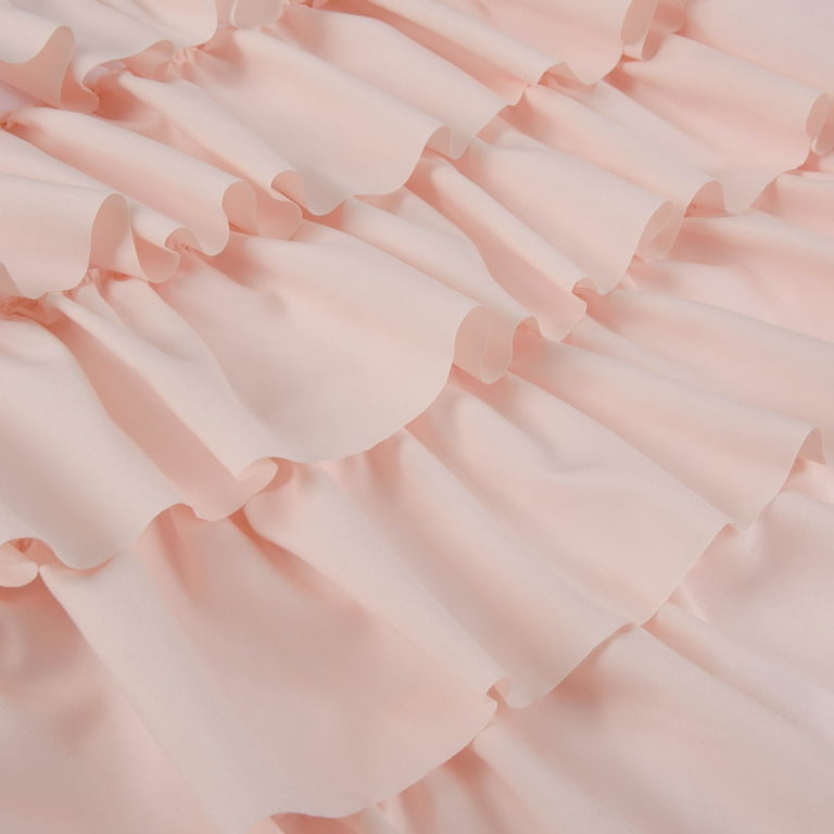 Volens Pink Ruffle Shower Curtain Farmhouse/Rustic Fabric Cloth Shower  Curtains for Bathroom, 72 x 72