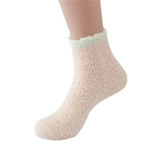 Calcetines térmicos de lana gruesa para mujer - Calcetines de dormir de caña media - Talla única para 35-39 - Cómodos para el invierno/casa