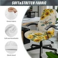 thumbnail image 3 of FKELYI Sunflower Dragonfly Print Office Chair Slipcover with 2 Pcs Stretchable Armrest Covers High Back Swivel Boss Chair Protector Cover Anti-Dust Armchair Decor, Large, 3 of 6