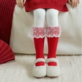 thumbnail image 2 of KyCheLot Girls Dress Socks Cute Knee High Socks Lace Trim Soft Knit Breathable Long Cotton Stockings 3-10 Years, 2 of 3