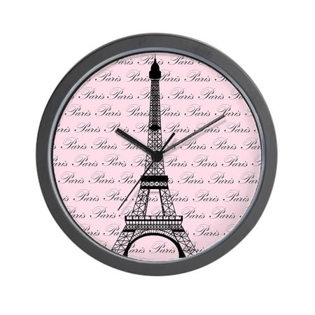 Infinity Eiffel Tower Wall Clock - CafePress - Pink And Black Paris Eiffel Tower - Unique Decorative 10