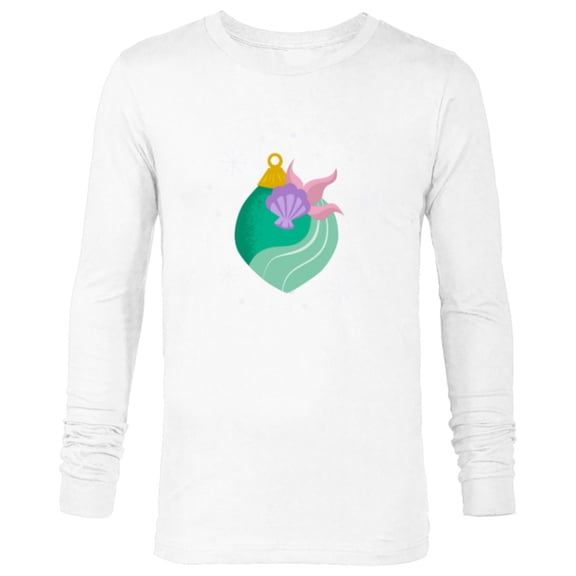 Disney Princess Ariel Mermaid Holiday Christmas Ornament - Long Sleeve T-Shirt for Men - Customized-White