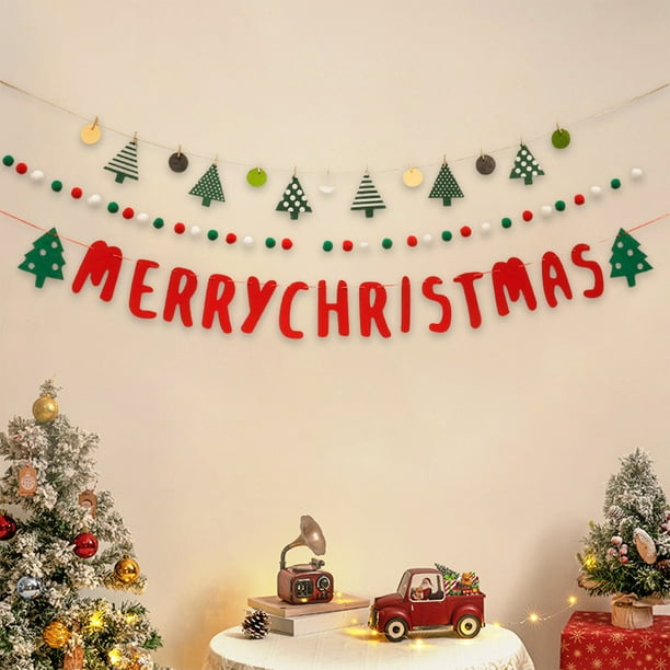 Banderas de Decoración Navideña, Flores, Adornos Colgantes, Diseño de Escena, Luces, Sensación de Ventana, Banderas Colgantes, Árbol de Navidad, Pequeños Colgantes