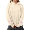 thumbnail image 4 of Fashion Sweatshirts for Womens Pullover Plus Size Casual Printed Round Neck Long Sleeved Loose Hooded Sweatshirts, 4 of 5