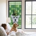 thumbnail image 3 of St. Patrick's Day Window Privacy Film, Spring Lucky Shamrock Cute Puppy Green Plaid Static Cling UV Sun Blocking Tint Film Heat Control Windows Films for Bedroom Bathroom, Window Stickers 23.6"x59", 3 of 8