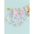 thumbnail image 2 of FEORJGP Toddler Girls Rash Guard Swimsuit Infant Baby Summer Swimwear Long Sleeve Rompers Crew Neck Jumpsuit Floral/Cartoon Print Kids Cute Ruffles Bathing Suit, 2 of 9