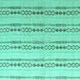 thumbnail image 1 of Ahgly Company Indoor Square Abstract Turquoise Blue Modern Area Rugs, 6' Square, 1 of 4