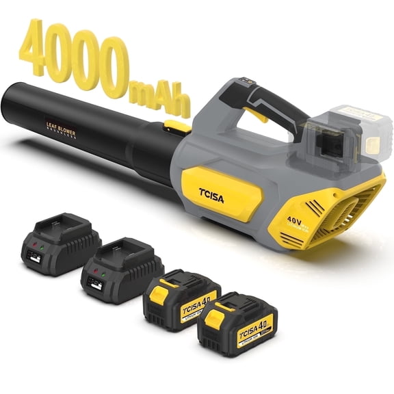 Vecukty 40V Cordless Leaf Blower with 2×4000mAh Batteries & Fast Charger, 3-Speed Electric Leaf Blower, 650CFM 180MPH Lightweight Leaf Blower Cordless for Yard, Lawn, Garden & Driveway