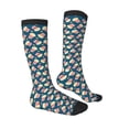 thumbnail image 3 of Fotbe Popcorn With Glasses print Women's Men's Novelty Crew Socks Cotton Socks Knee High Socks for Walking,Running,Nurses,Pregnancy, 3 of 8