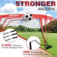thumbnail image 3 of BOHEN 5x3ft Portable Soccer Goal for Kids Backyard with Carry Bag - Easy Folding Lightweight Fun for Outdoor Indoor Training Games for Teen Youth Adult (Red, 5x3 FT, 1 pack), 3 of 8
