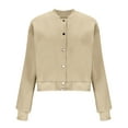 thumbnail image 6 of jtjvou Jacket Women Varsity Casual Button Down Lightweight 2025 Fall Fashion Short School Outfits with Pockets Beige S, 6 of 8
