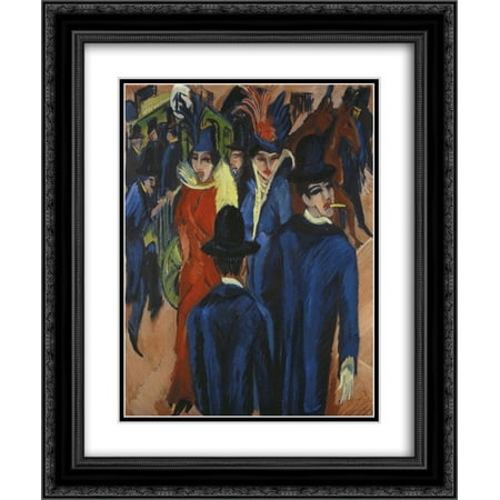 Ernst Ludwig Kirchner 2x Matted 20x24 Black Ornate Framed Art Print 'Berlin Street Scene'