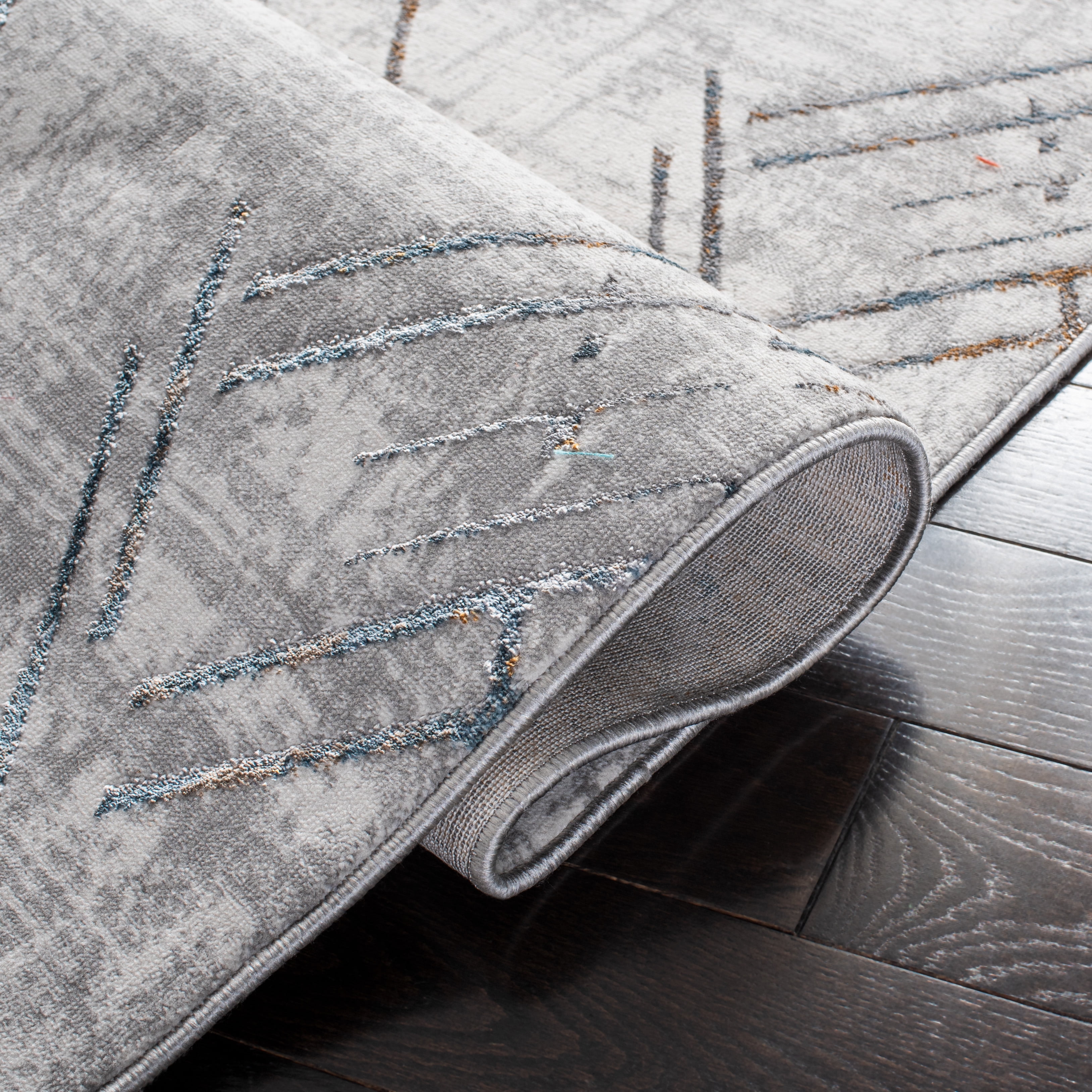 SAFAVIEH Sonoma Mattie Abstract Runner Rug, Ivory/Grey, 2'2" x 9'