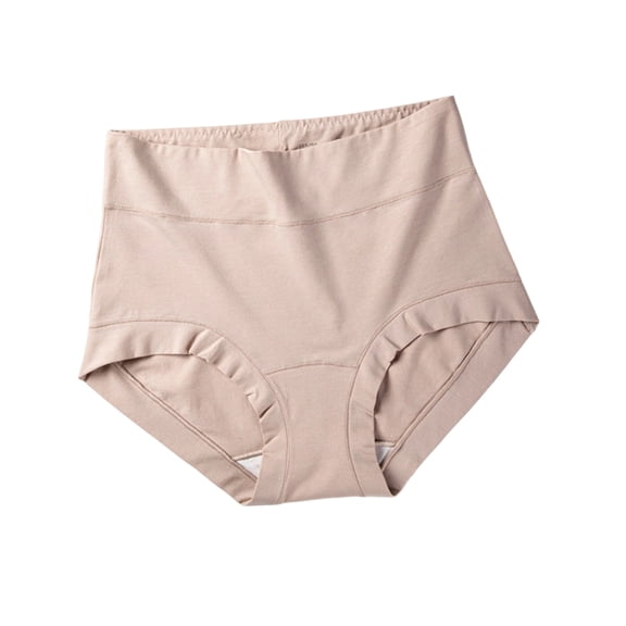 Ohufall Cotton Panties for Women High Waist Solid Color Briefs Lightweight Comfortable Daily Underwear