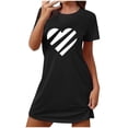 thumbnail image 1 of Chemises de Nuit en Coton pour Femmes, Manches Courtes, Robe de Nuit Douce, Classique, Noir TTG, 1 of 5