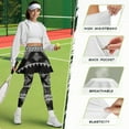 thumbnail image 7 of SCRAWLGOD American Tribal Black White Women's Skirted Leggings with Pocket Breathable Moisture-Wicking Running Tennis Skirted Leggings Stylish Elastic Yoga Pickleball Skirts, XL, 7 of 7