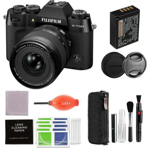 Fujifilm X-T50 Mirrorless Digital Camera XF16-50mmF2.8-4.8 R LM WR Lens Kit - Black Bundle with Additional Accessories