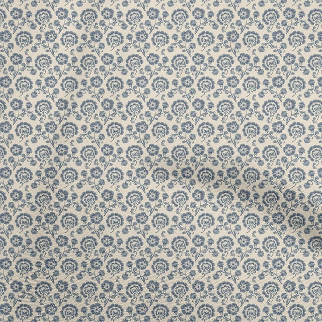 oneOone Polyester Spandex Light Beige Fabric Floral Fabric For Sewing Printed Craft Fabric By The Yard 56 Inch Wide