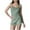 Green Womens Pajamas, variant on Ribbed Knit Pajamas for Juniors 2 Piece Outfit Cute Sleeveless Tank Cami and Matching Shorts