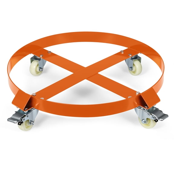 Barrel Cart for 55 Gallon, 1000lbs Capacity Drum Dolly with 4 Wheels, for Smooth Drum Handling in Storage Facilities