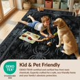 thumbnail image 4 of Design&I 5'x7' Washable Area Rug Flatweave & Daily Traffic Ready And Vintage Damask With Filigree Corner Motifs Gothic Spider Refined Structured for Guest Room, Lounge, Apartment, 4 of 7