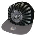 thumbnail image 2 of Oakland Men's Striped Cotton Patch Style Adjustable Snapback Baseball Cap (Black/Gray), 2 of 3
