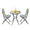 thumbnail image 6 of Alpine Corporation Blue and Beige Mosaic Bistro Set, 3-Piece, 6 of 11