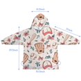 thumbnail image 7 of Pink and Blue Baseball Items Pattern Blanket Hoodies for Kids 6-13YR Oversize Wearable Blanket Hoodies for Boys Girls Teens, 7 of 7