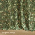 thumbnail image 6 of NICETOWN Floral Linen Curtains 84 inch Long, Vintage Linen Cotton Floral Organic Privacy Window Drapes Rod Pocket & Back Tab with Light Filtering for Living Room, Meadow Green, 52"x84", 2 Panels, 6 of 8