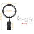 thumbnail image 2 of 30 Pieces Curtain Rings, Curtain Rings Black 25mm Curtain Rings With Clips Metal Hooks Curtain Hooks, 2 of 5