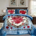thumbnail image 2 of NC King Sherpa Fleece Bed Blanket,Embossed Winter Borrego Blanket,3-Piece 79"x91",7.5LB, 2 of 6
