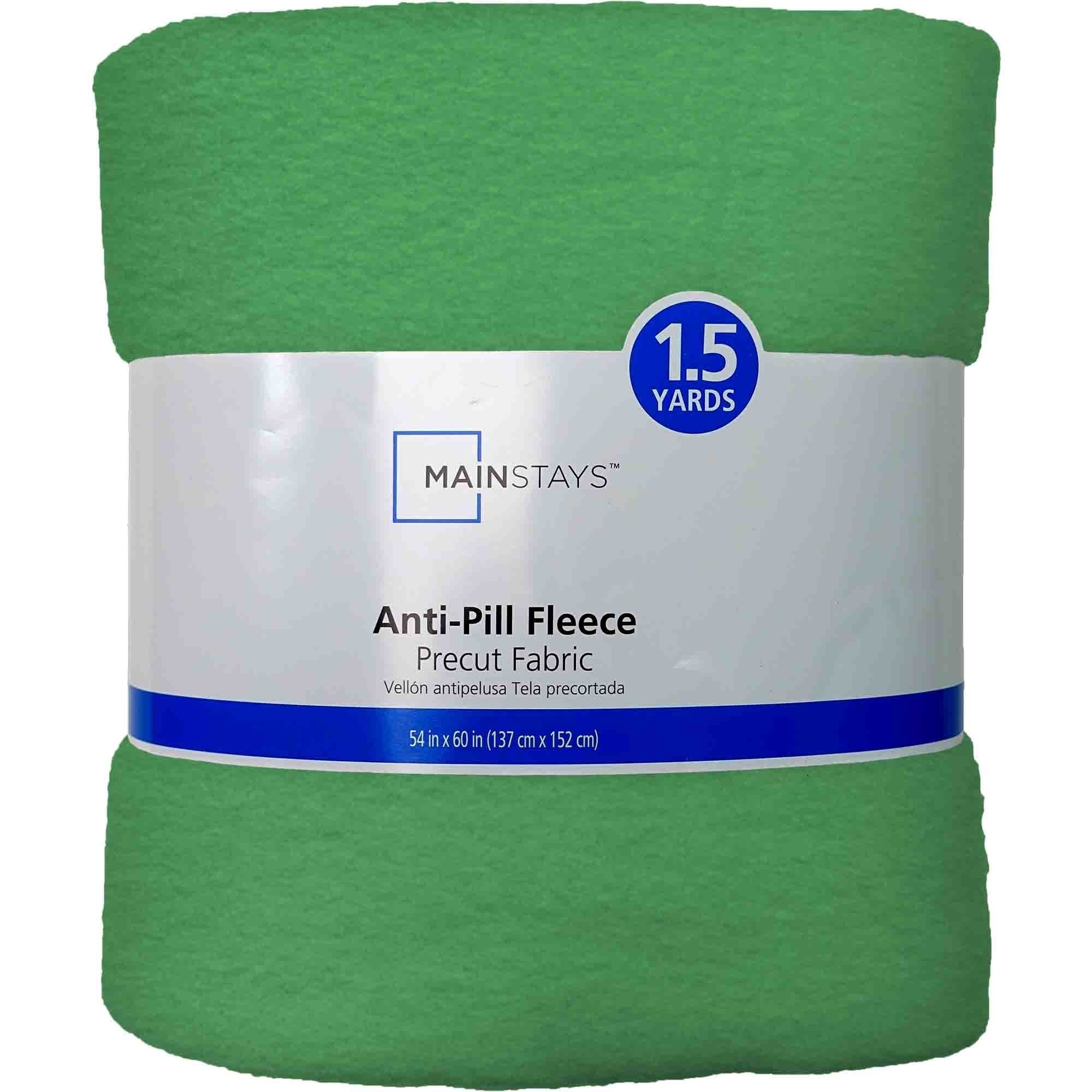(2 pack) Mainstays 1.5 Yards 100% Polyester Lux Anti-pill Fleece Solids, Kelly Green, 60" Wide for Crafts