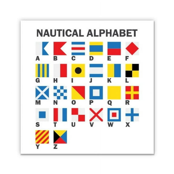 Nautical Alphabet Sailing - 3" Vinyl Sticker - For Car Laptop I-Pad Phone Helmet Hard Hat - Waterproof Decal