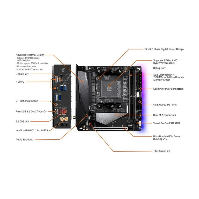 MSI MPG B550 GAMING EDGE WIFI Gaming Motherboard (AMD AM4, DDR4, PCIe 4.0,  SATA 6Gb/s, M.2, USB 3.2 Gen 2, AX Wi-Fi 6, HDMI/DP, ATX, AMD Ryzen 5000