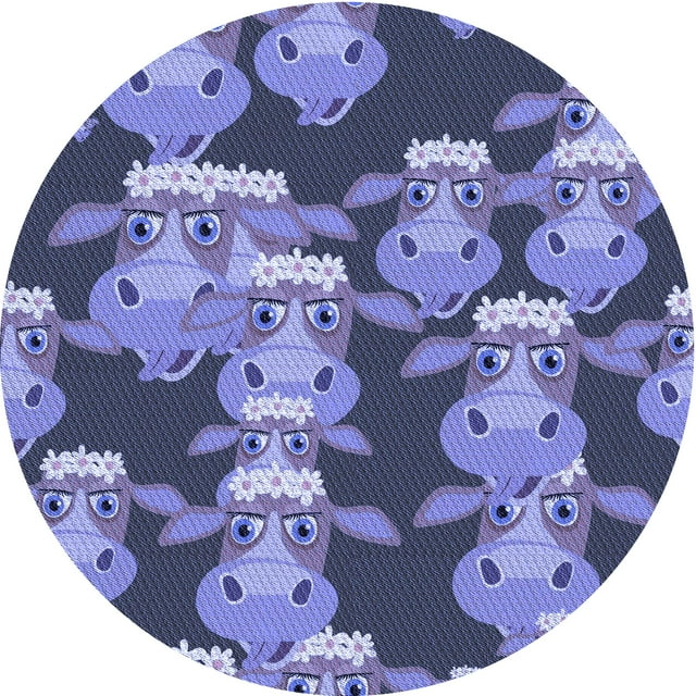 Ahgly Company Machine Washable Indoor Square Transitional Purple Mimosa Purple Area Rugs, 3' Square