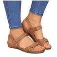 thumbnail image 2 of Daolelai Retro Sandals for Women with Stitching and Casual , Large Size Sandals, 2 of 3