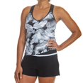 thumbnail image 4 of Zeroxposur Women's 2 Piece Cross Back Strap Tankini Swimsuit (Liquorice, XL), 4 of 4