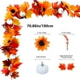 thumbnail image 3 of JeashCHAT Fall Maple Leaves Garland, 5.91 FT Artificial Maple Leaf Hanging Garland with Pumpkins Sunflowers for Fireplace Table Front Door, Christmas Thanksgiving Party Decorations, 3 of 6