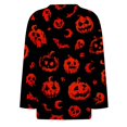 thumbnail image 6 of Womens Halloween Shirts Horror 3/4 Sleeve Pullover Spooky Halloween Ghost Pumpkin Printed Tops Funny Crew Neck T Shirts Three Quarter Length Blouse,M, 6 of 8