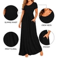 thumbnail image 5 of Aiyino Women's Maxi Dresses Short Sleeve Casual Long Dresses Loose with Pockets,Black XL, 5 of 9