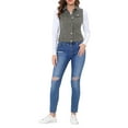 thumbnail image 3 of MODA NOVA Juniors Washed Chest Flap Pockets Single Breasted Denim Vest Jacket, 3 of 6