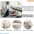 thumbnail image 6 of 360° Swivel Accent Chair with Moon Shape Storage Ottoman, Modern Linen Upholstery Leisure Chair with 4 Pillows, Round Single Sofa for Living Room Bedroom, Creamy White, 6 of 9